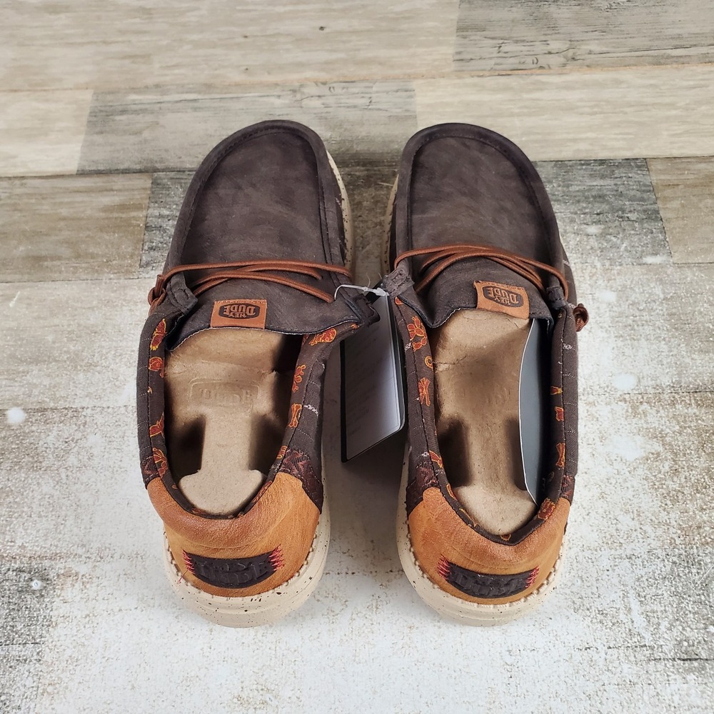 Hey Dude Wally Western Mens Loafer Shoes Sz 9 Delicioso Brown Multi Comfort - Picture 4 of 10